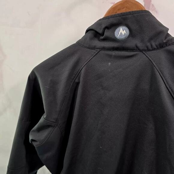 Marmot Jacket Womens Small Black Fleece Lined Full Zip Stretch Hoodless - Picture 6 of 14